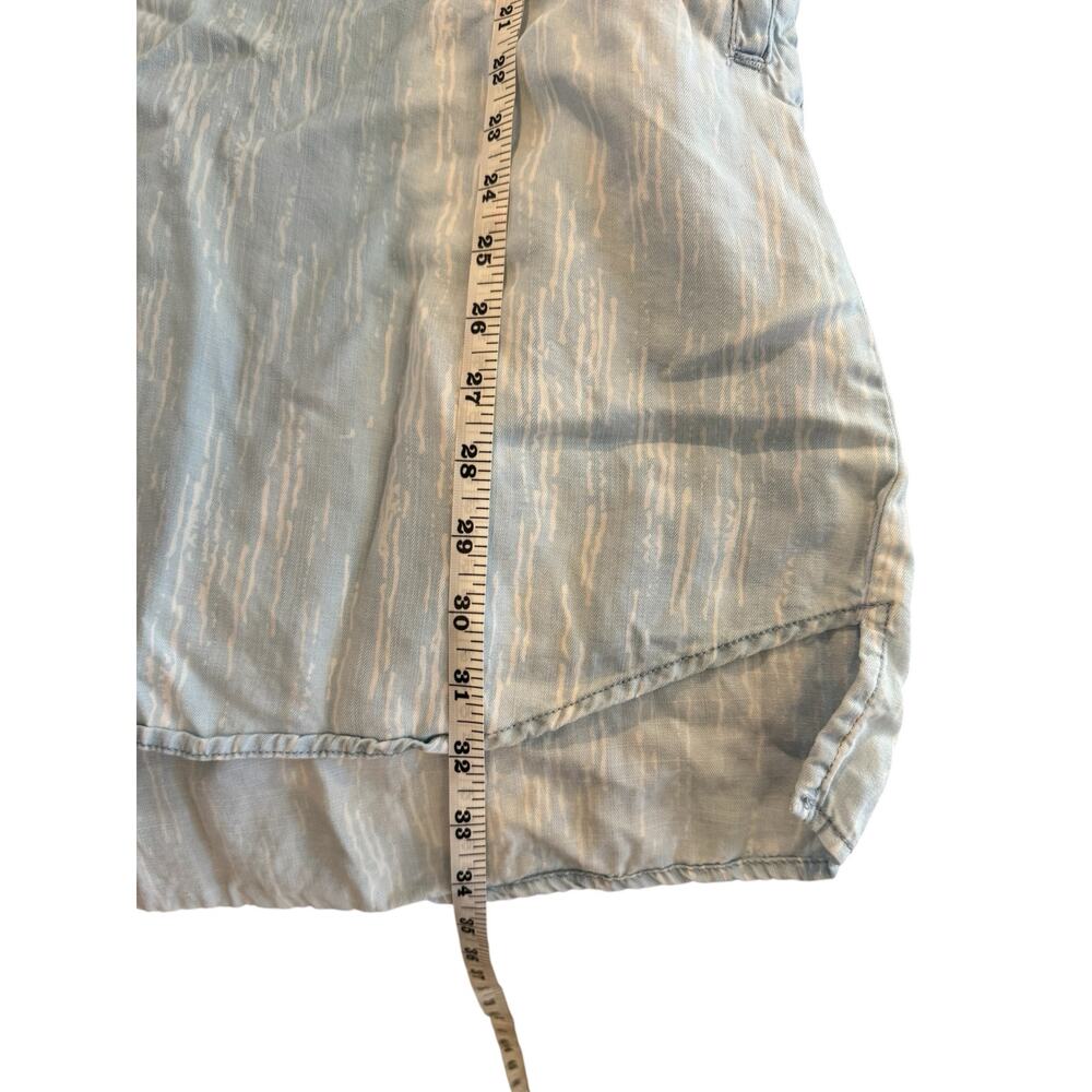 Philosophy Light Blue Tencel Tunic Top L Roll Tab Sleeve Popover Dress - Picture 10 of 11